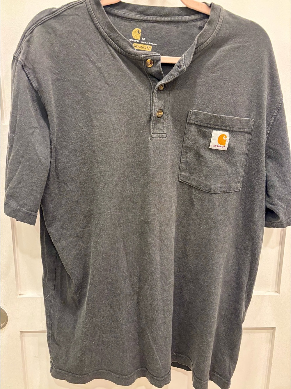 Carhartt Charcoal Gray Short-Sleeve Henley Pocket Tee